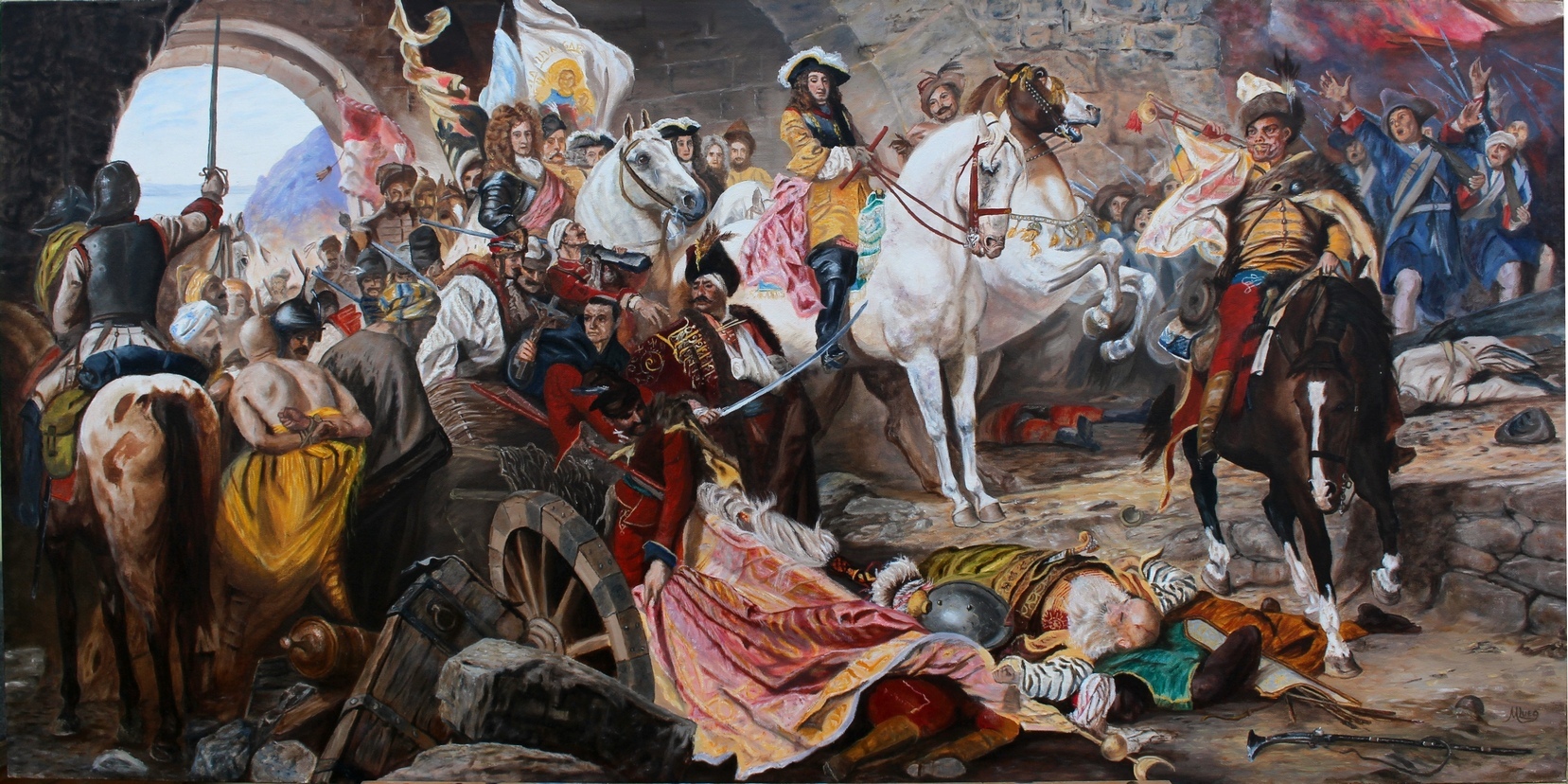 Defeat of Ottomans, Buda Castle Hungary 1686